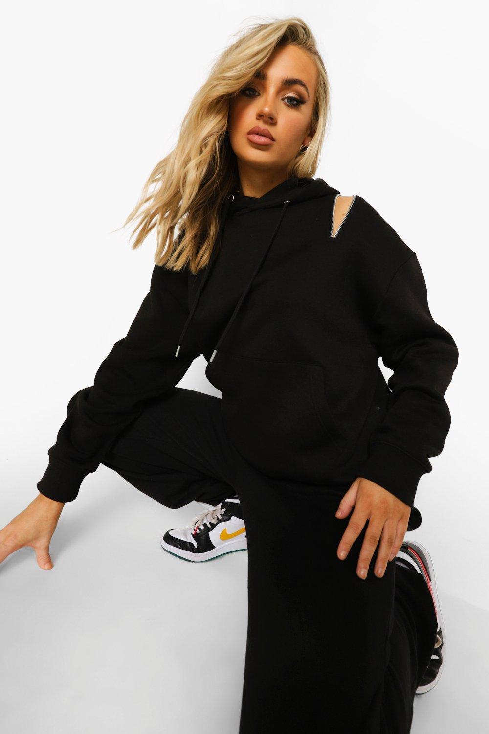  PRDECE Sweatshirt for Women- Zip Up Drop Shoulder