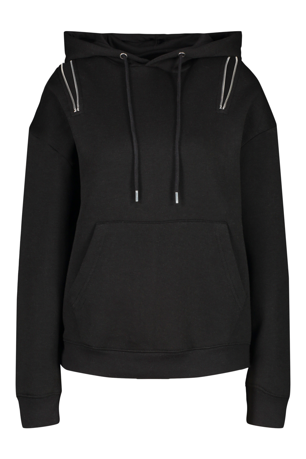 Off the shoulder outlet zip up hoodie