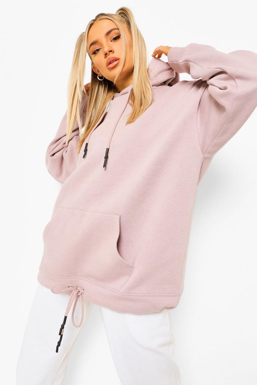 Dusty rose Double Drawstring Oversized Hoodie image number 1