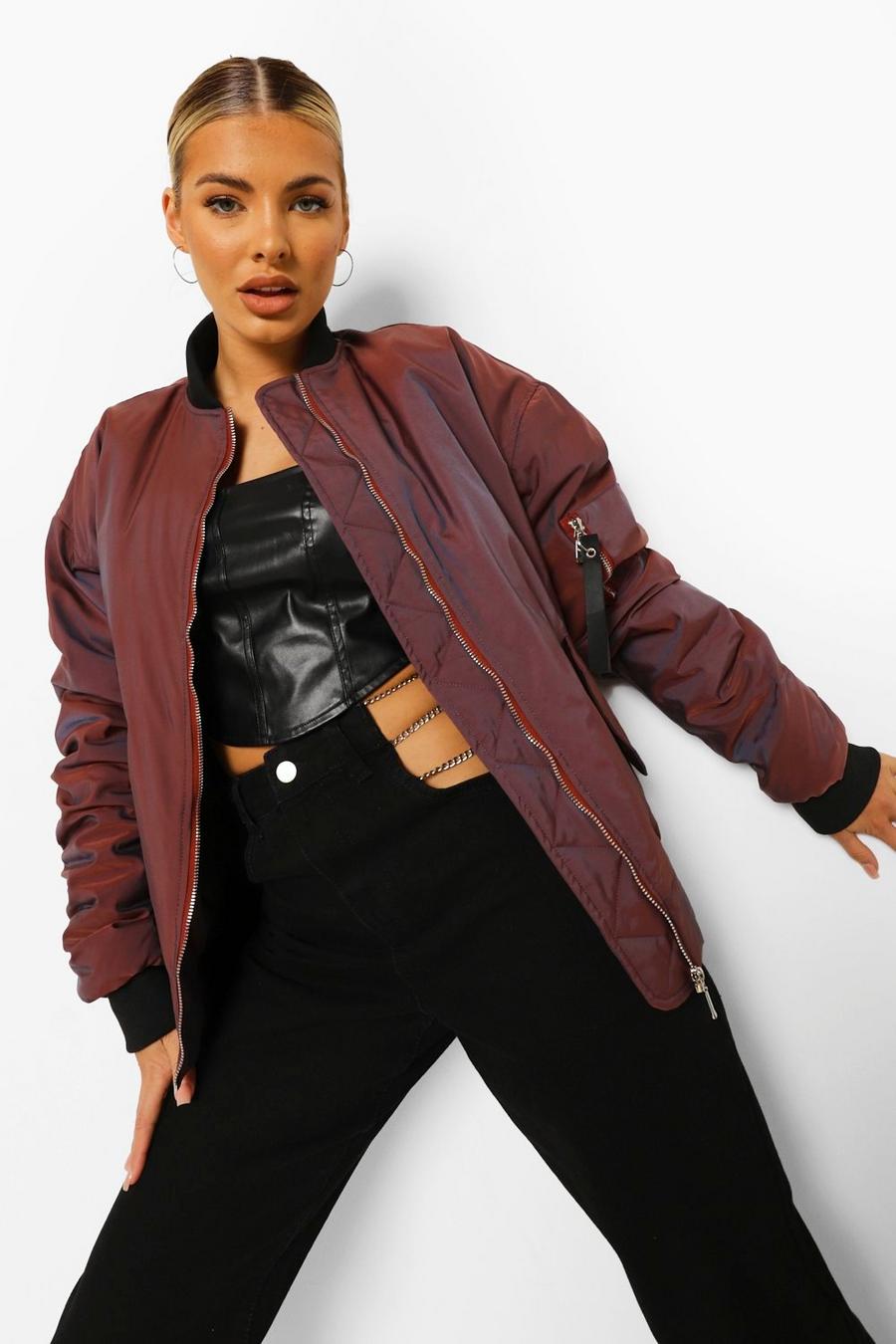Bomber oversize bicolore, Rosa image number 1