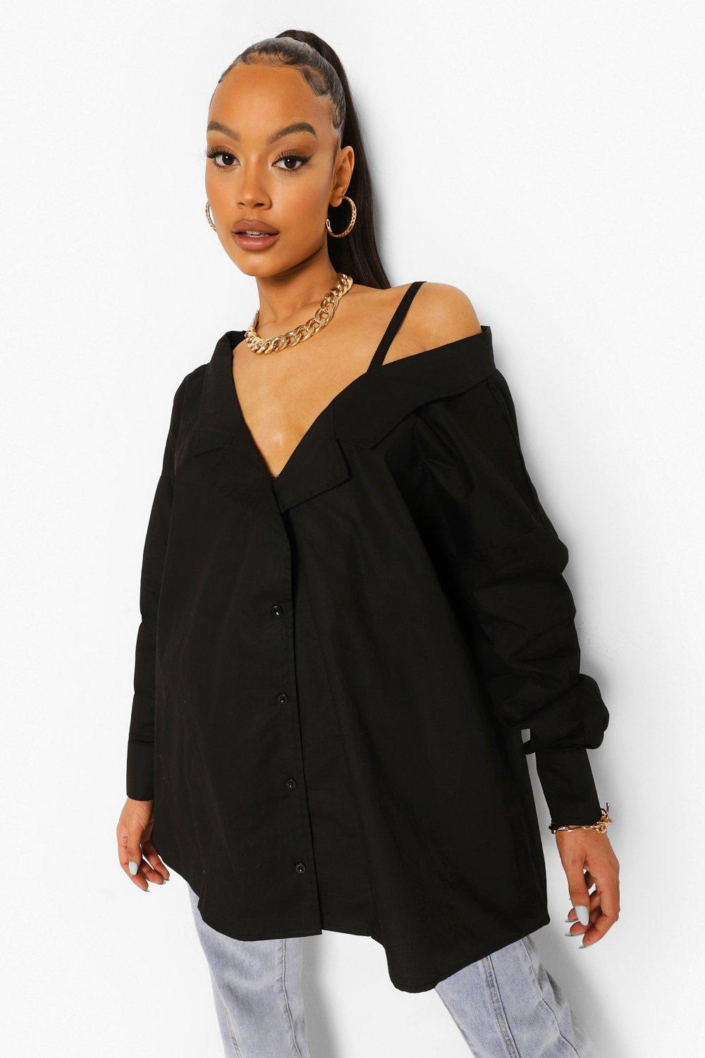 Oversized shirt off the shoulder sale