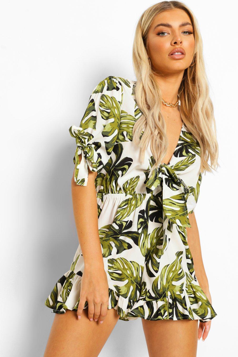 Leaf store print playsuit