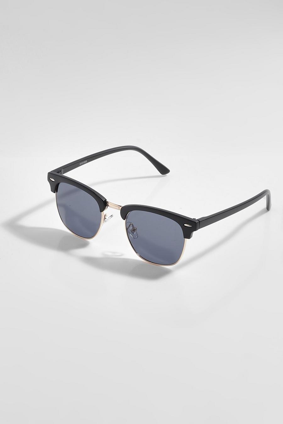 Black Half Framed Tinted Sunglasses image number 1