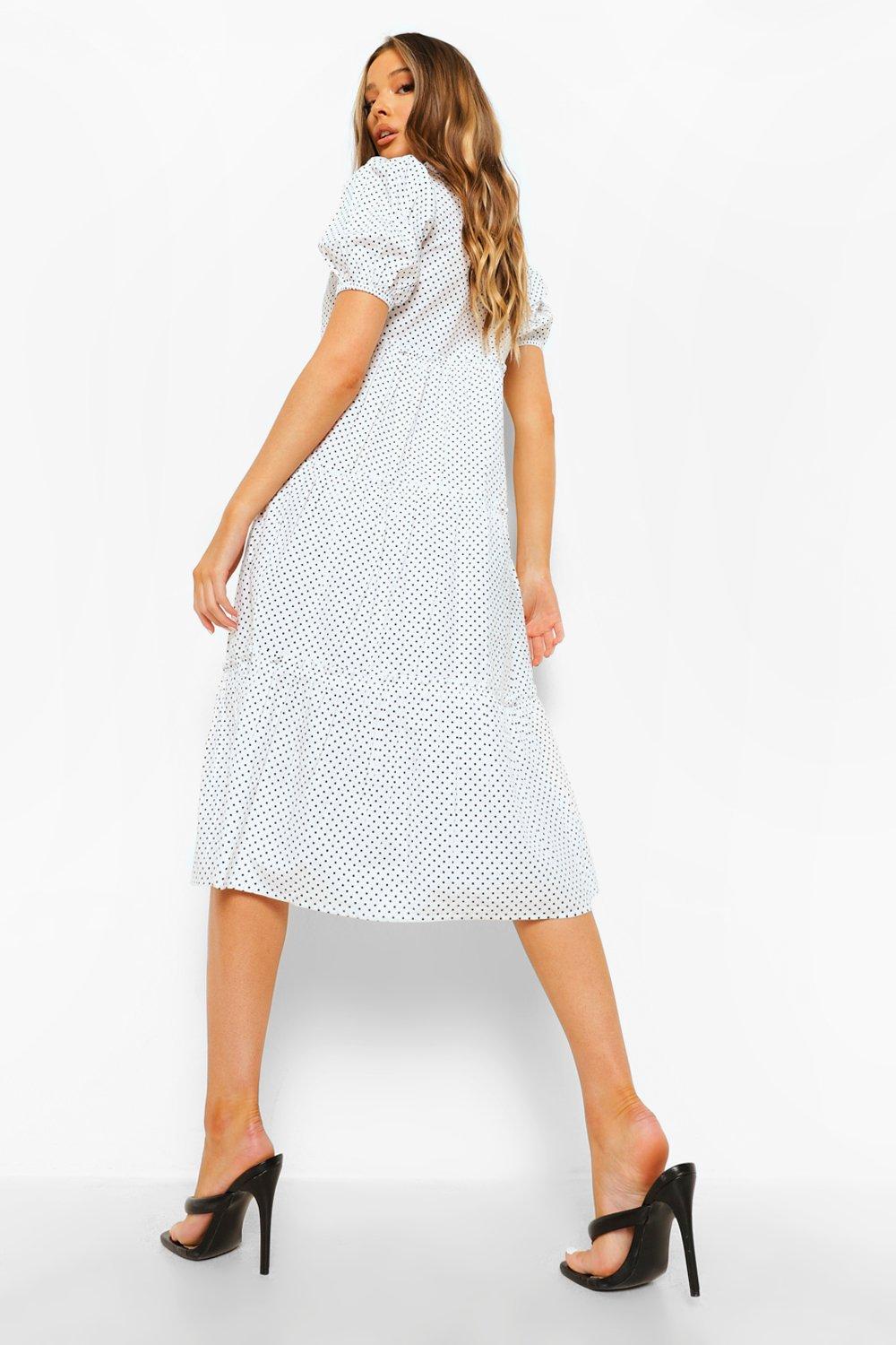 polka dot sheer shirt dress