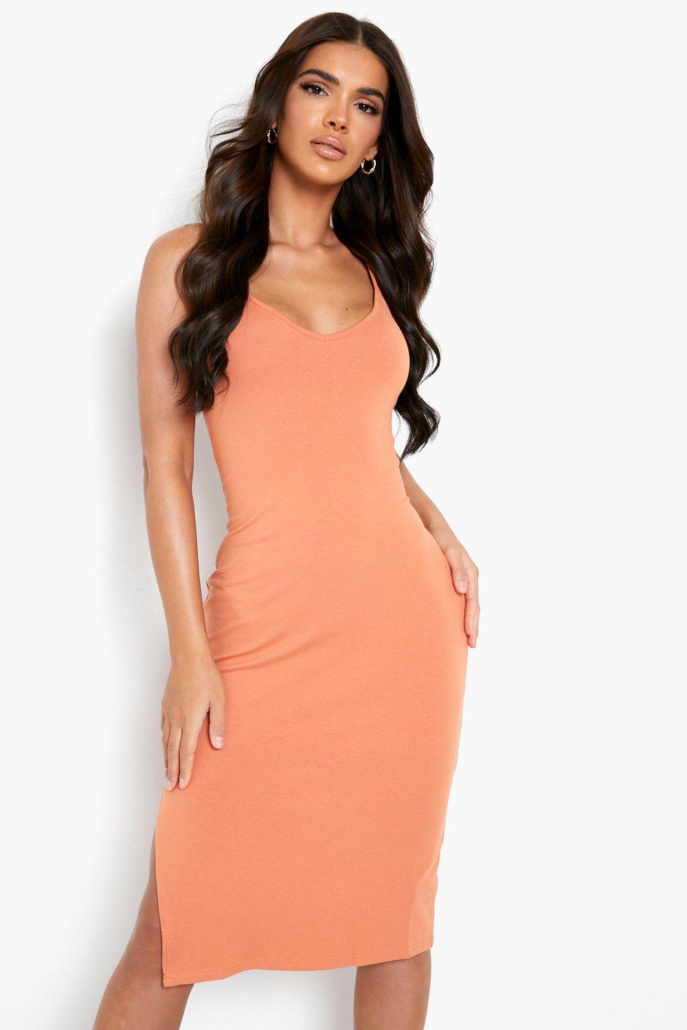 Bodycon split midi dress sale