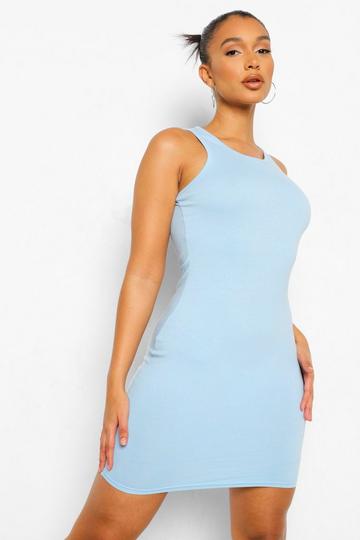 Basic Sleeveless Bodycon Mini Dress blue