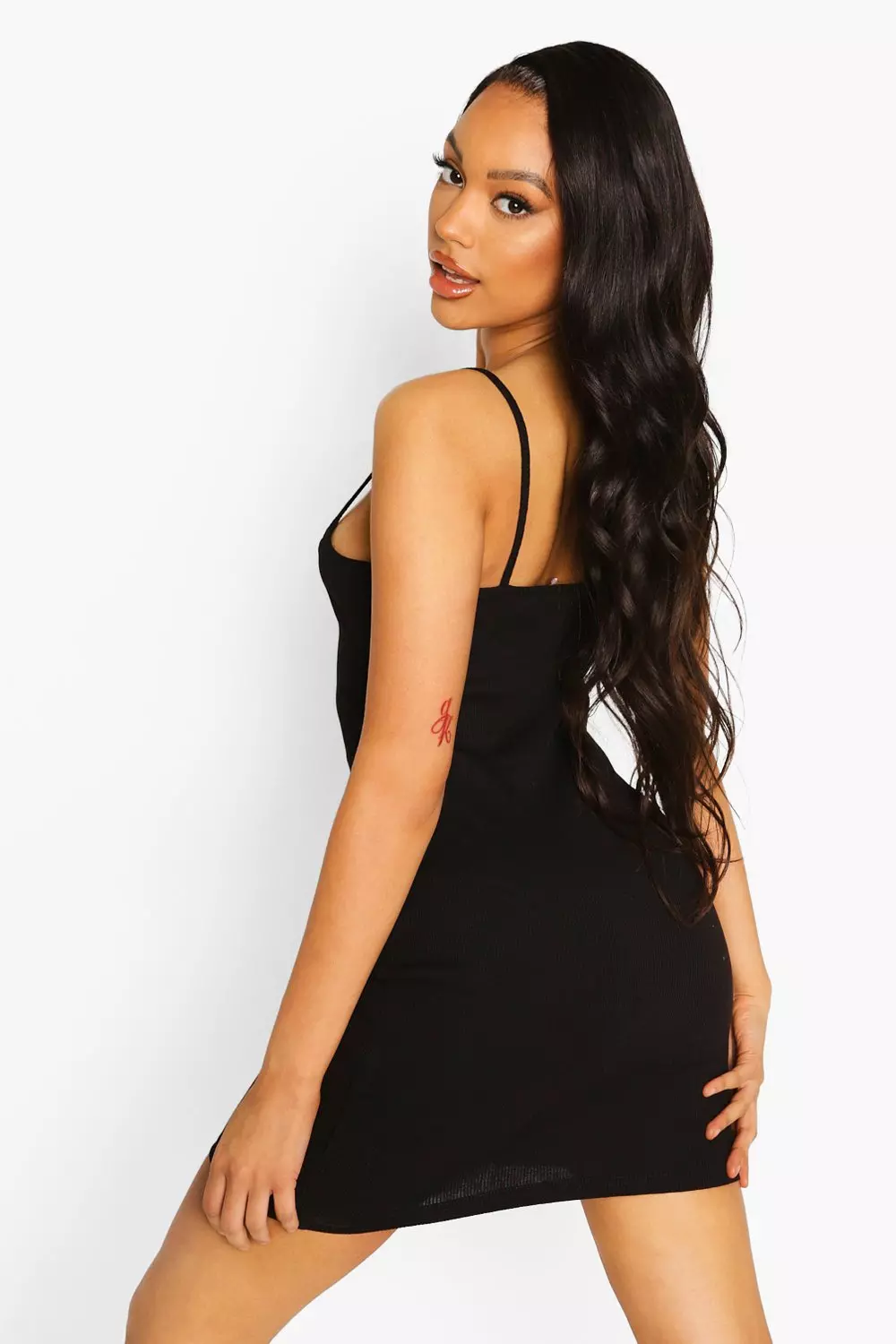 Straight neck store bodycon dress