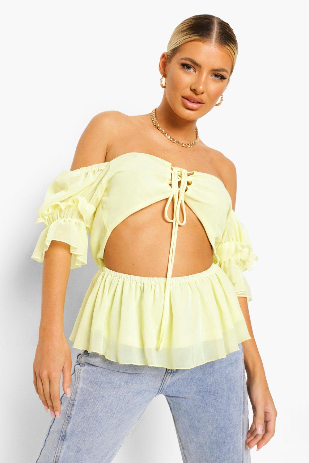 boohoo peplum top