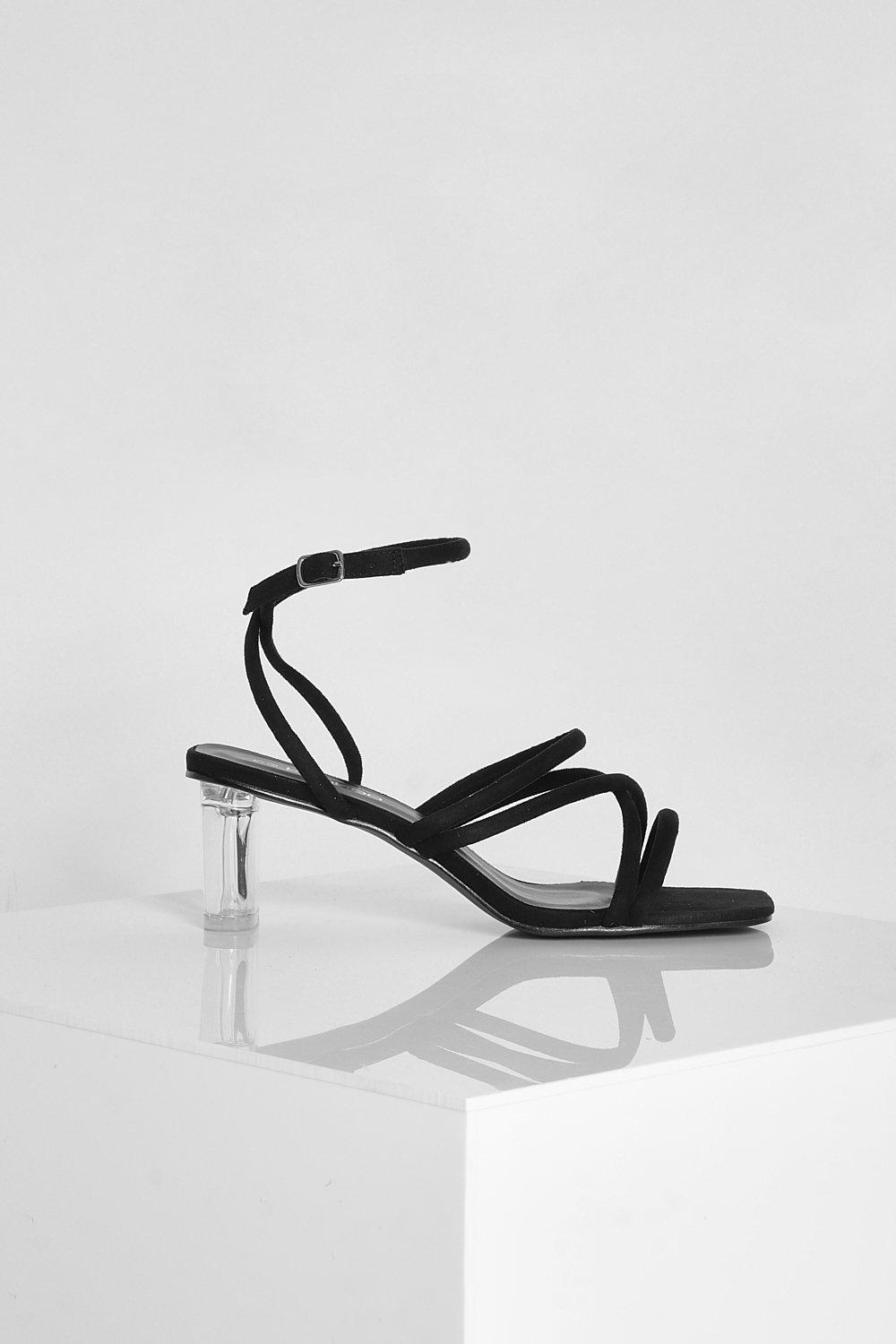 Sandalen Met Lage Transparante Hakken boohoo