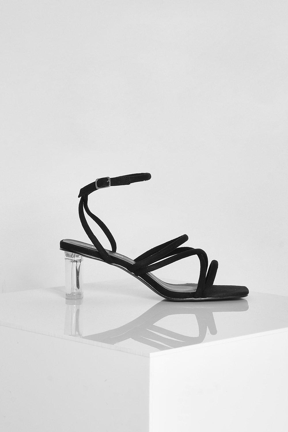 Strappy clear sandals hotsell