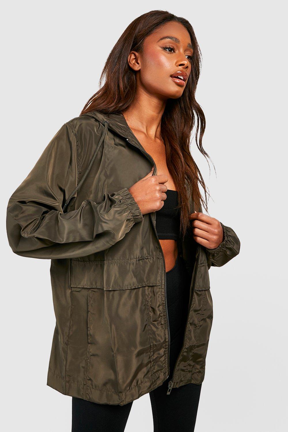 Reclaimed Vintage bomber jacket with faux fur hood in khaki