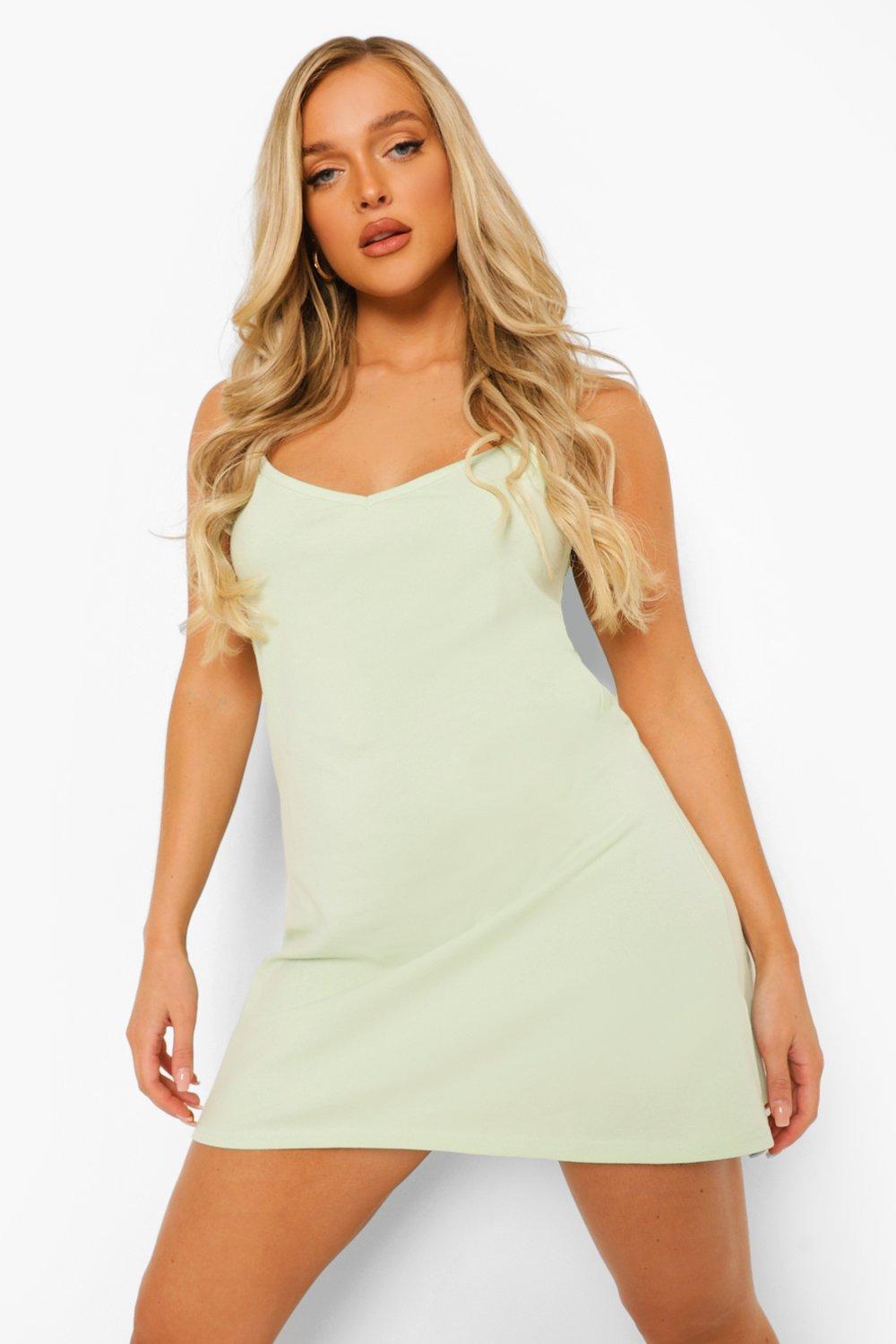 Basic Strappy Low Back Swing Mini Dress