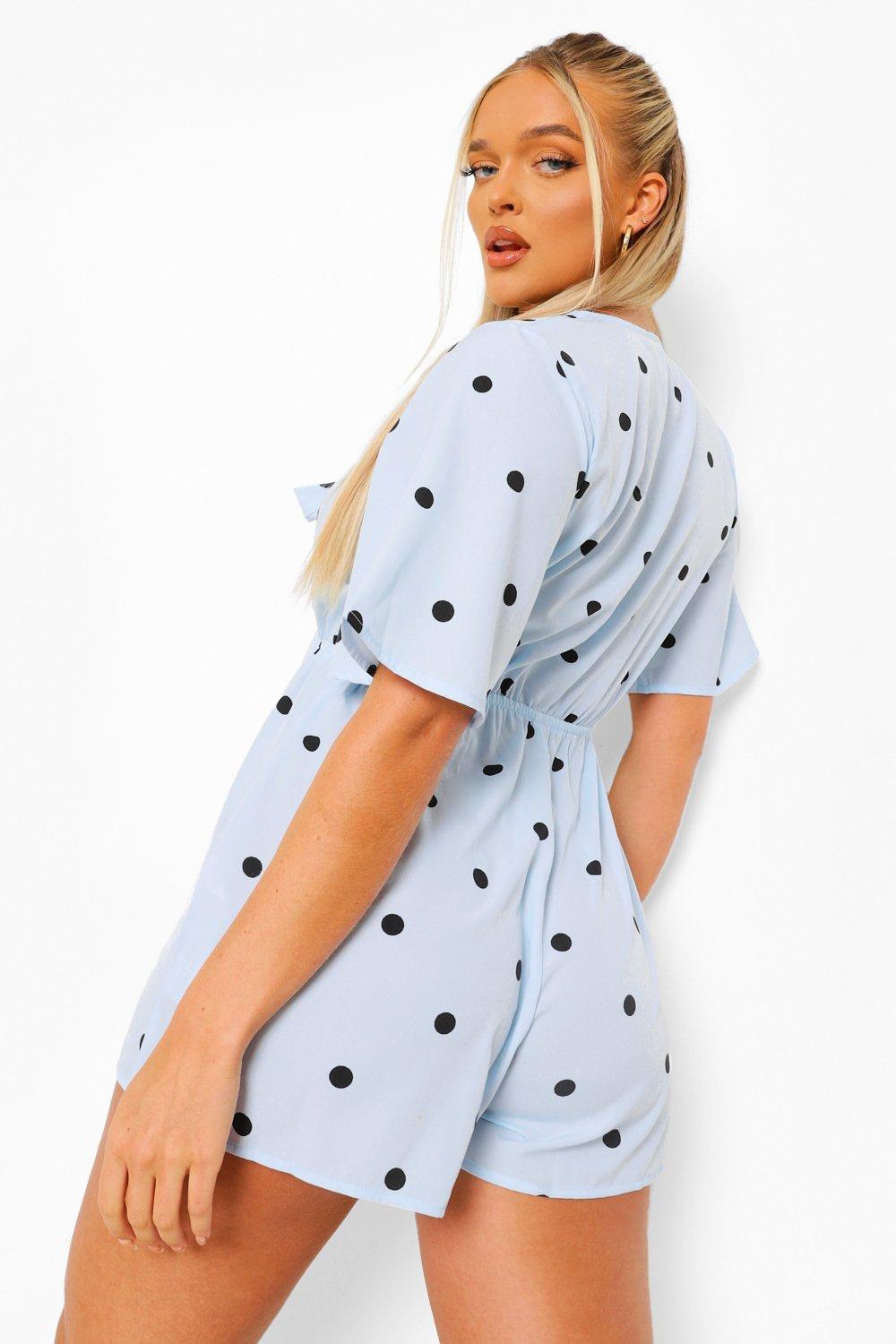 Polka dot cheap playsuit boohoo