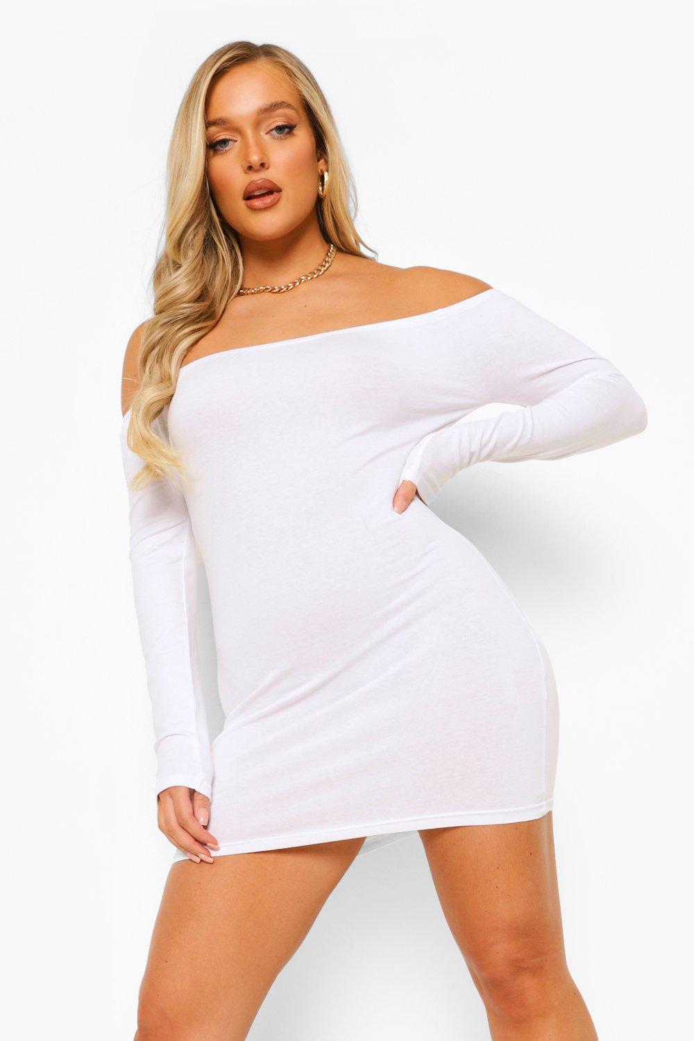 White bardot hot sale mini dress