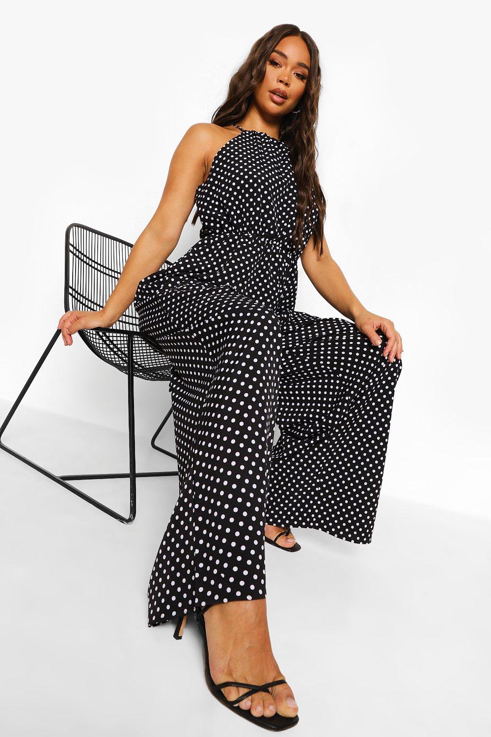 Polka dot cheap jumpsuit boohoo