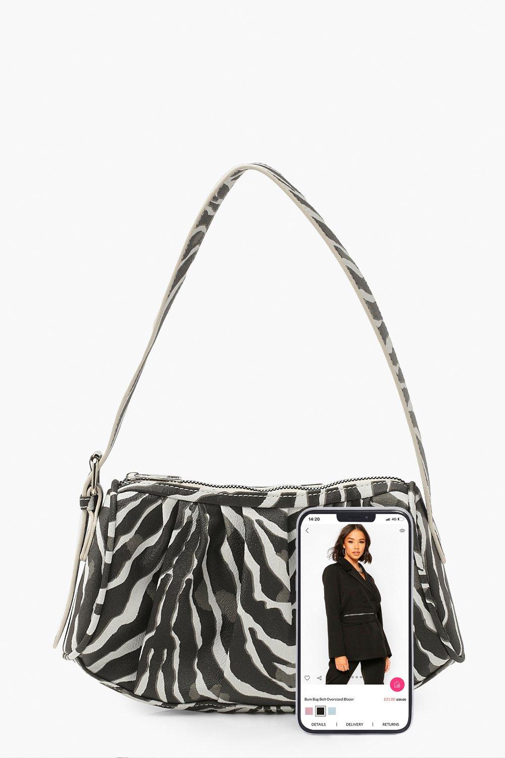 Black and white zebra print bag sale