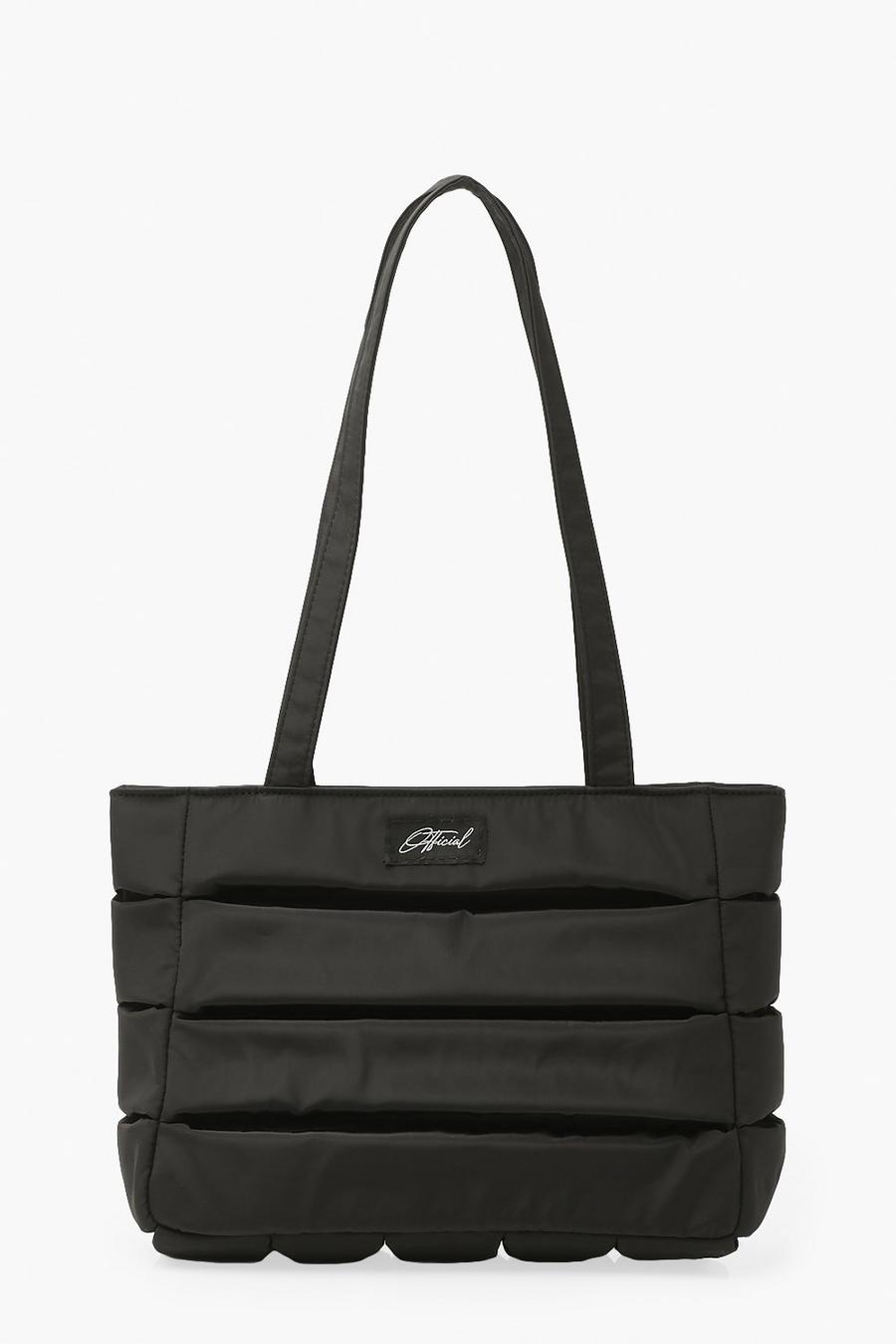 Black Official Gewatteerde Nylon Tote Bag Met Stiksels image number 1