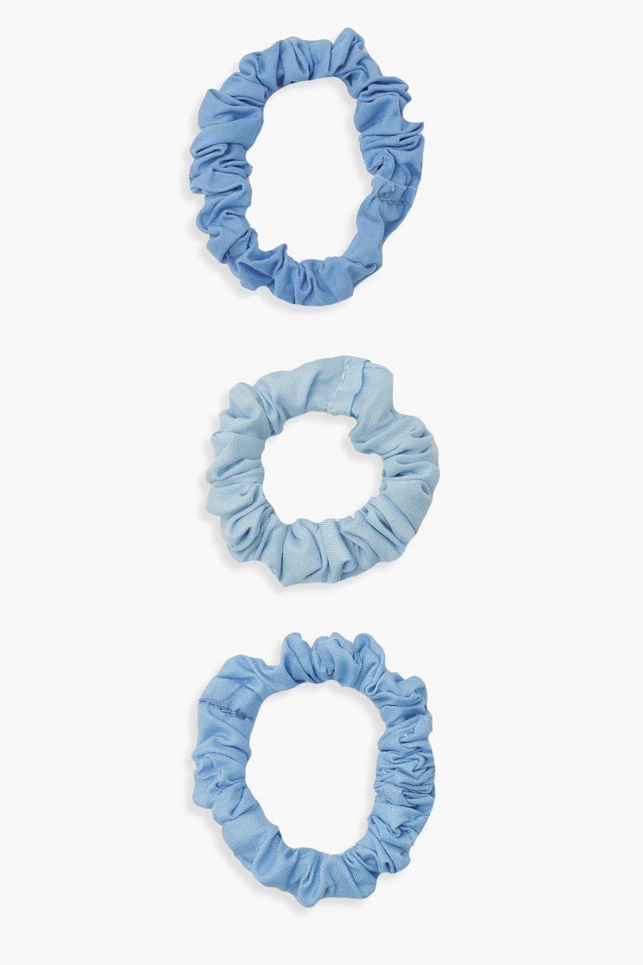 Blue 3 Pack Tonal Scrunchies image number 1