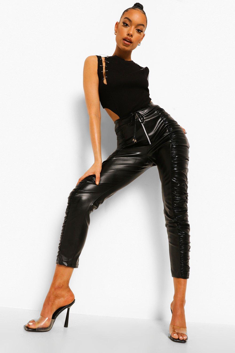 Boohoo hot sale pu trousers