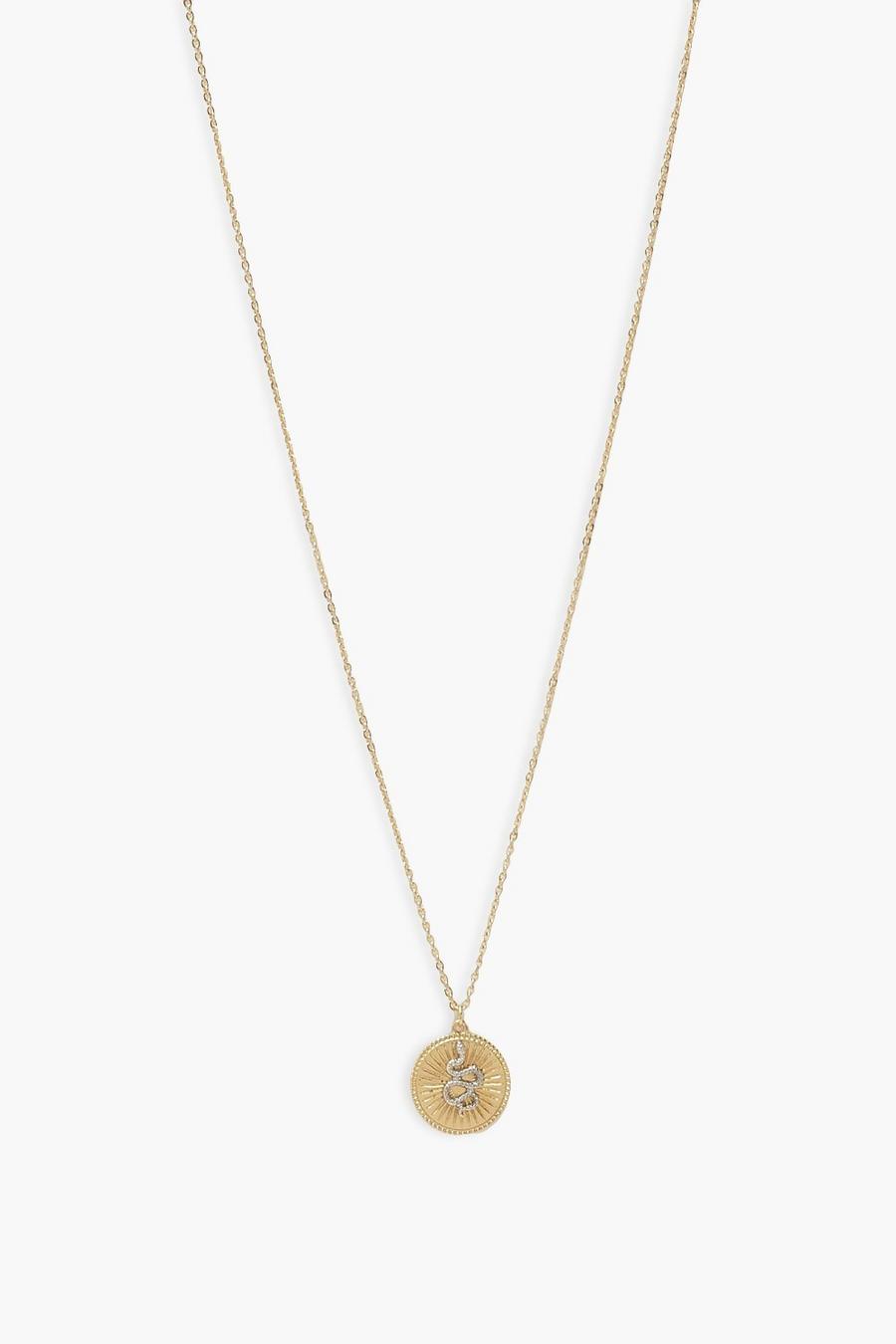 Gold Snake Pendant Necklace image number 1