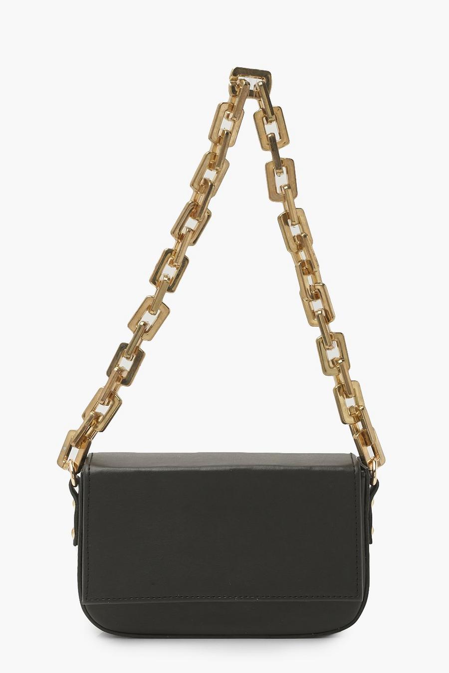 Black Chunky Chain Shoulder Bag image number 1