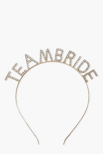 Team Bride Rhinestone Headband gold
