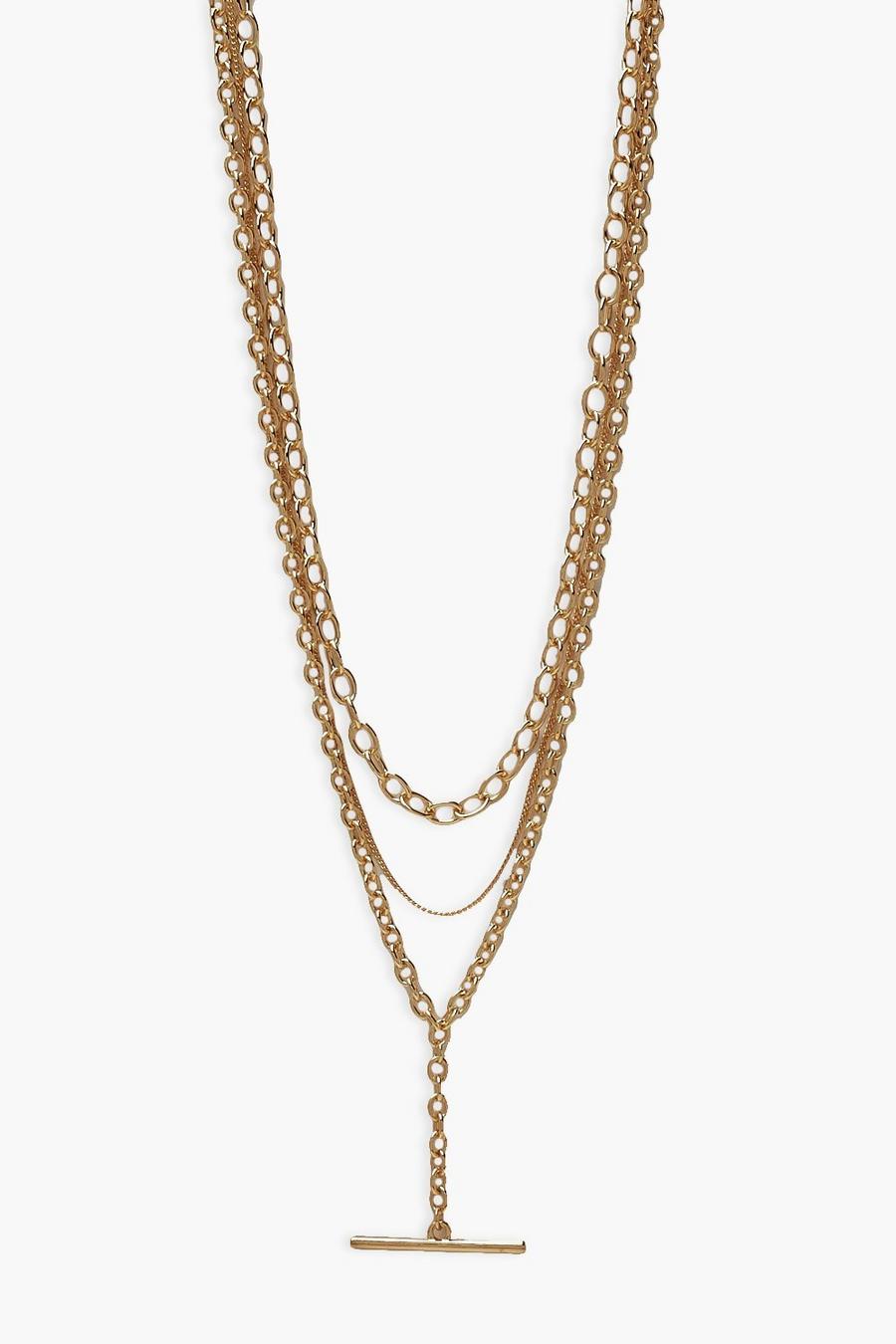 Gold Toggle Layered Chains image number 1