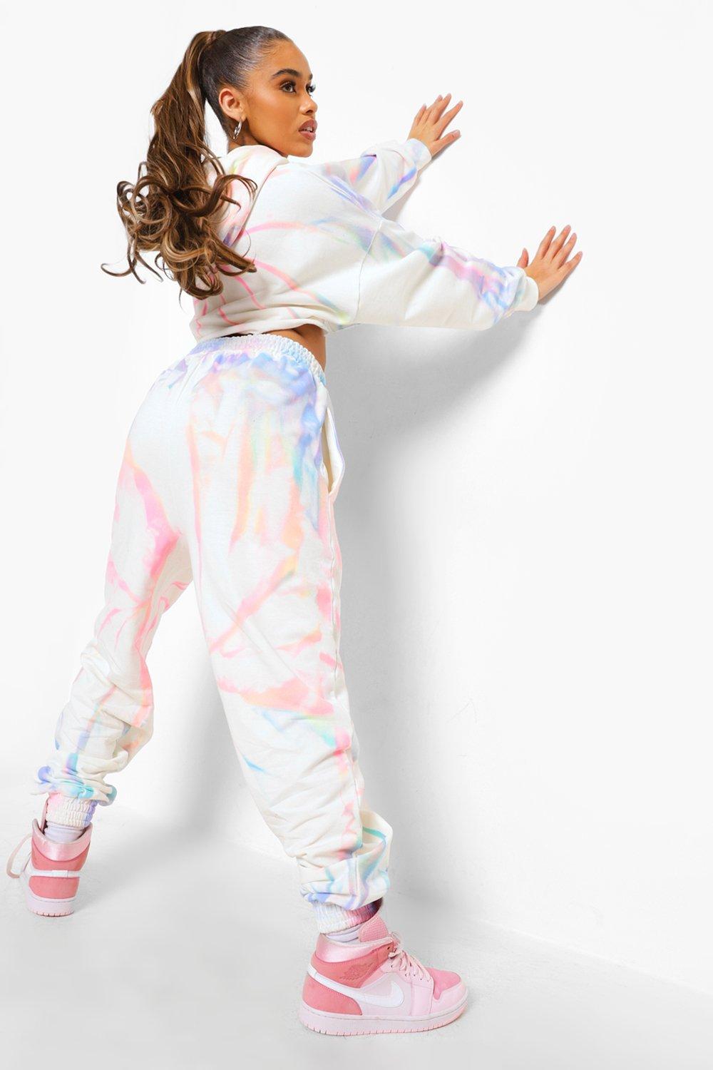 Rainbow Tie Dye Cropped Tracksuit