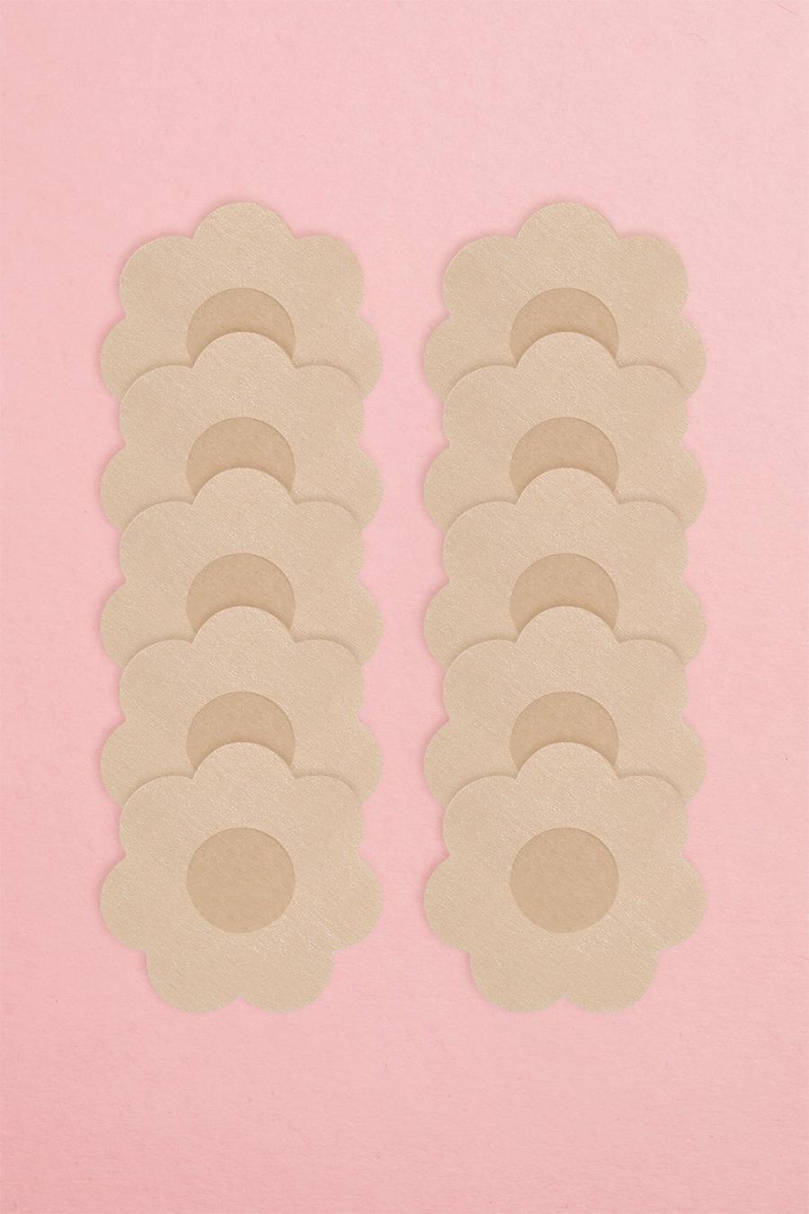 Boohoo Beauty - Copricapezzoli adesivi usa e getta a margherita - set di 5, Natural beige