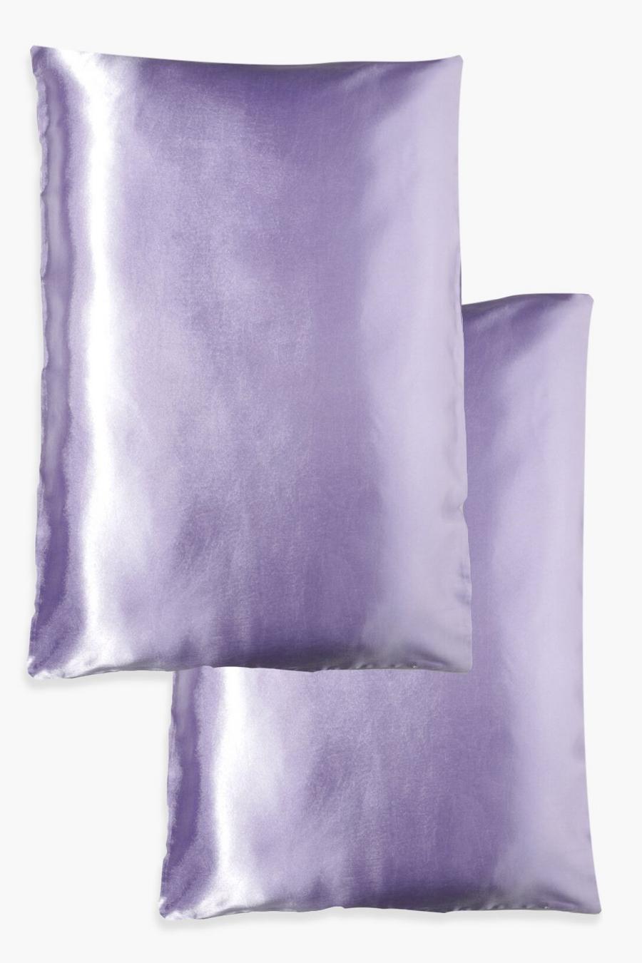 Lilac Satin Hair Protect 2 Pack Pillow Case image number 1
