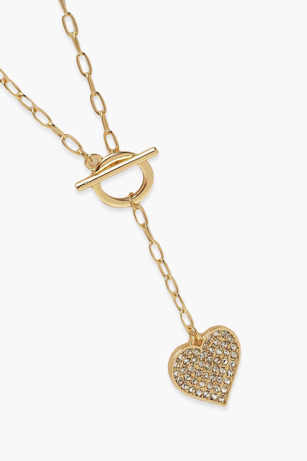 heart tag necklace gold