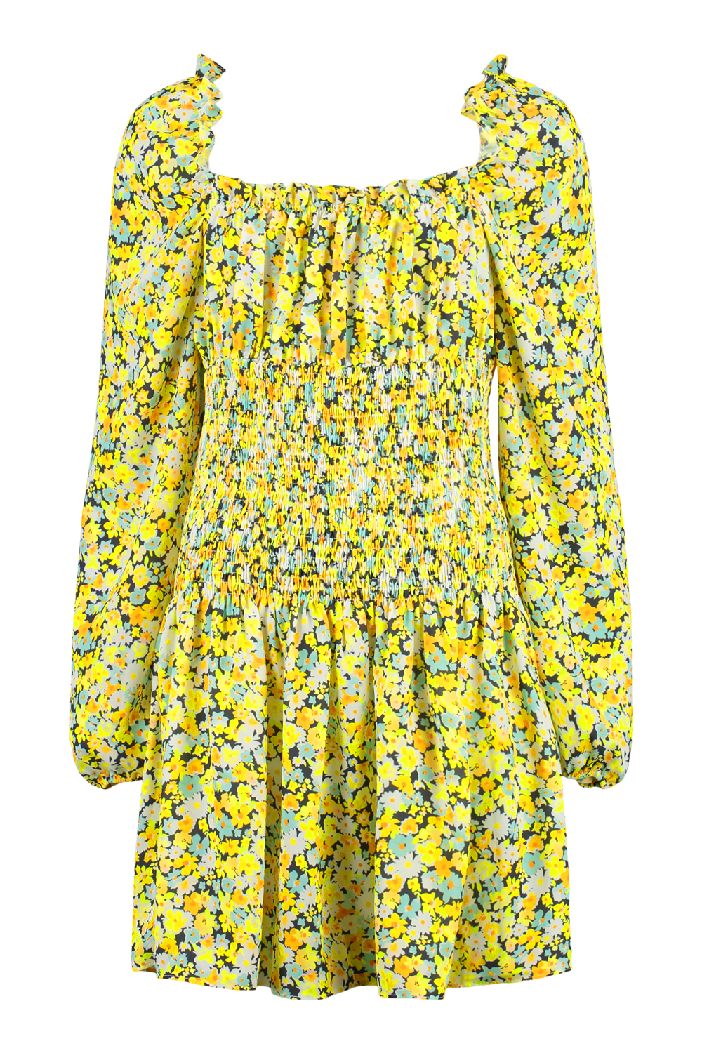 Boohoo yellow skater outlet dress