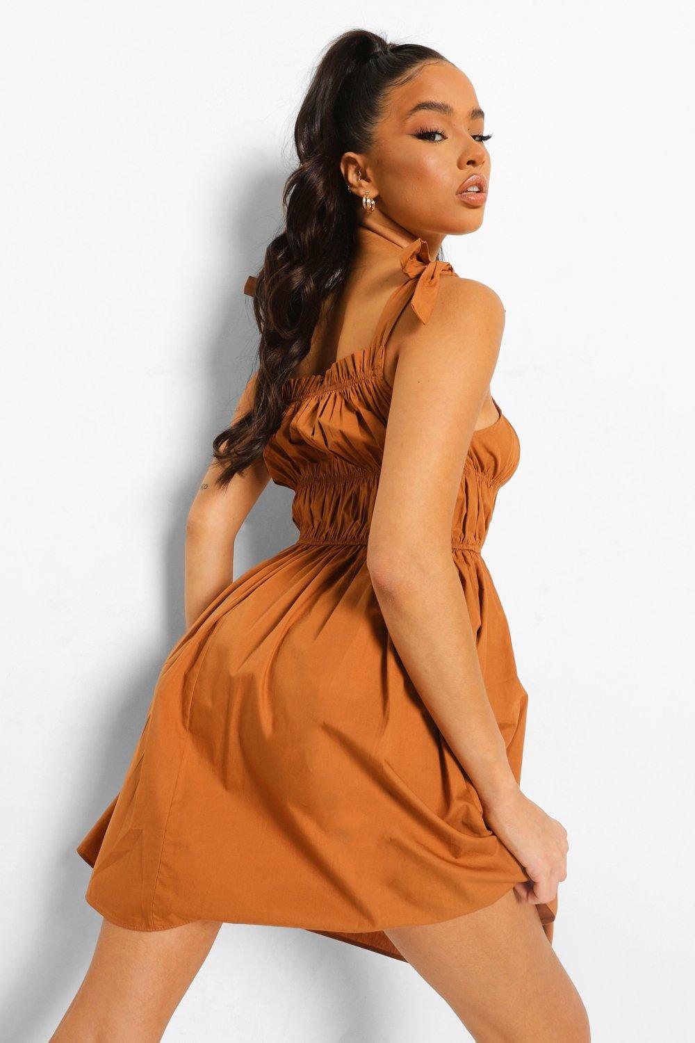 Tan skater outlet dress