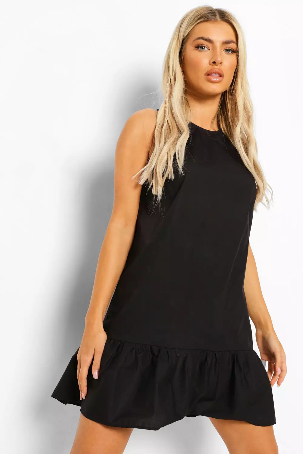 Boohoo black 2024 shift dress