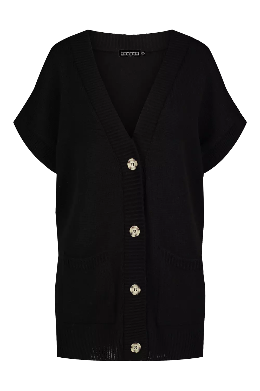 Black Sleeveless Cardigan alternative image