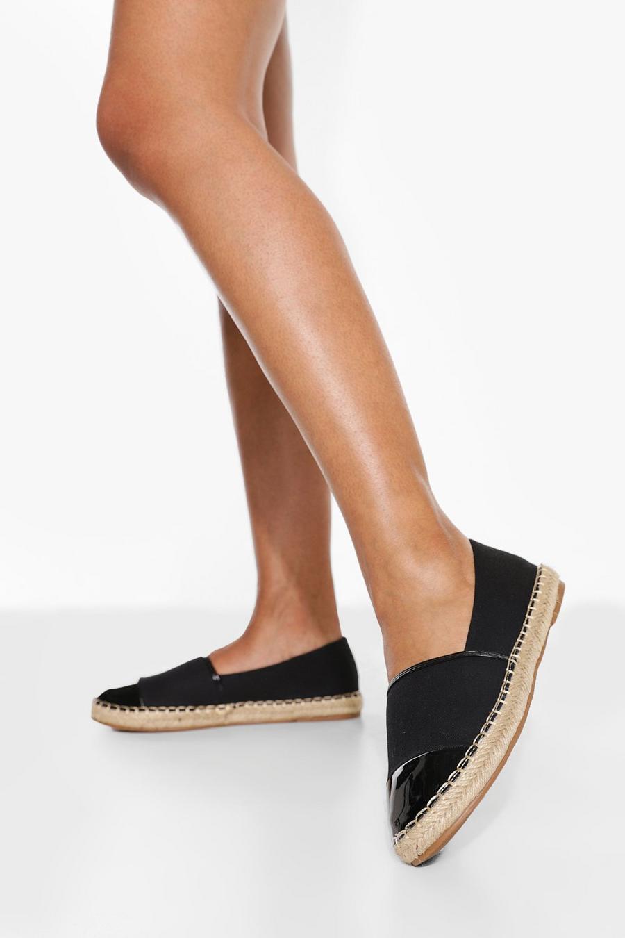 Black Chunky Toe Cap Espadrille image number 1