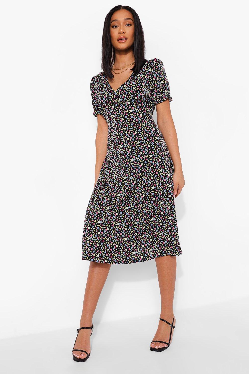 short sleeve midi dress