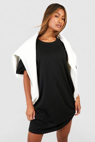 Black Basic Oversized T-shirt Dress