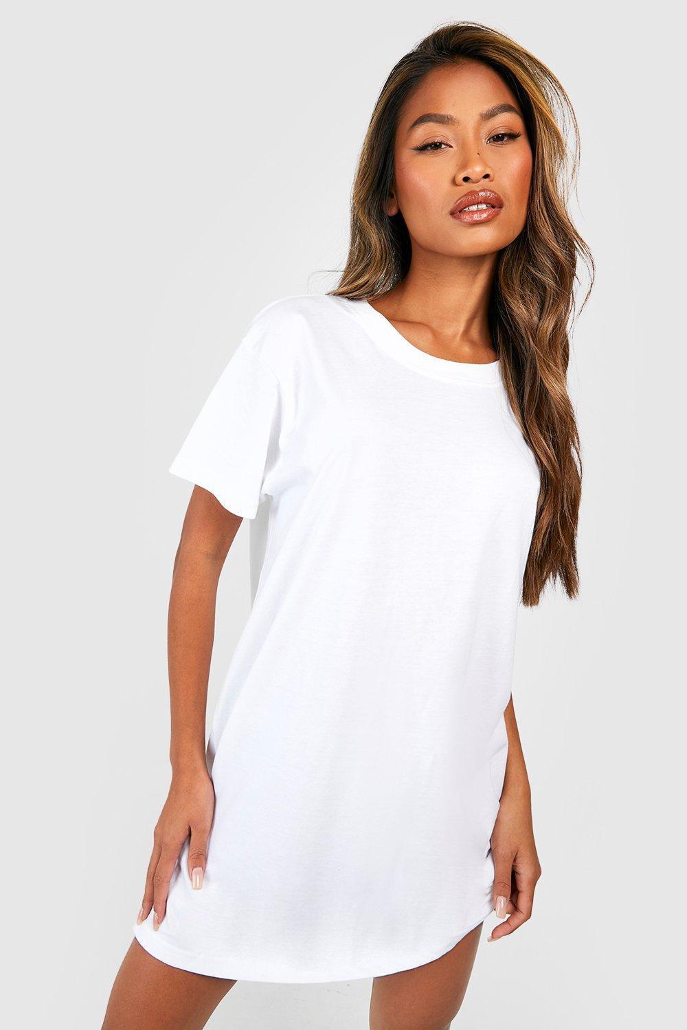 Womens white cheap tshirt dress