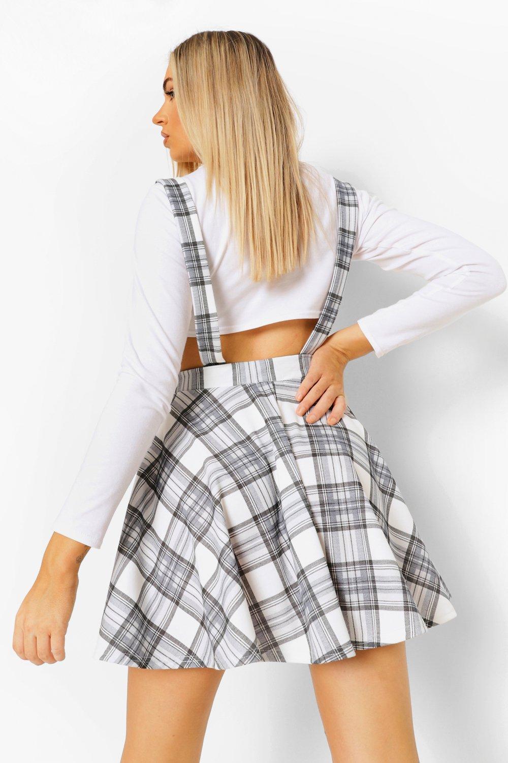 Pinafore shop skirt boohoo