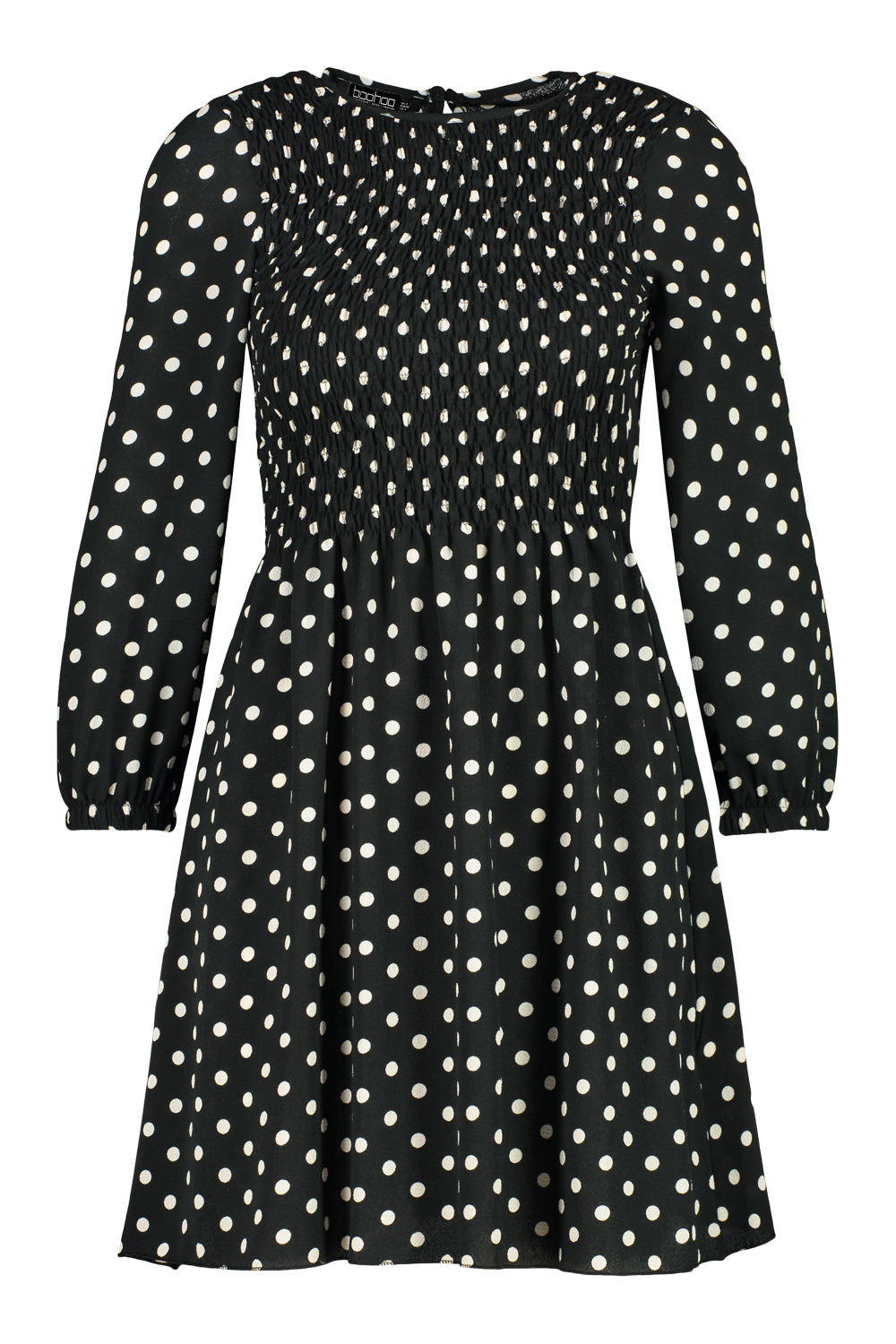 Polka Dot 3/4 Sleeve Smock Dress