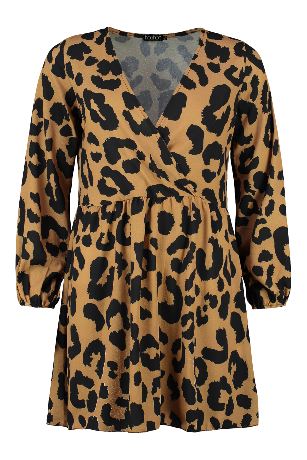 Boohoo leopard outlet wrap dress