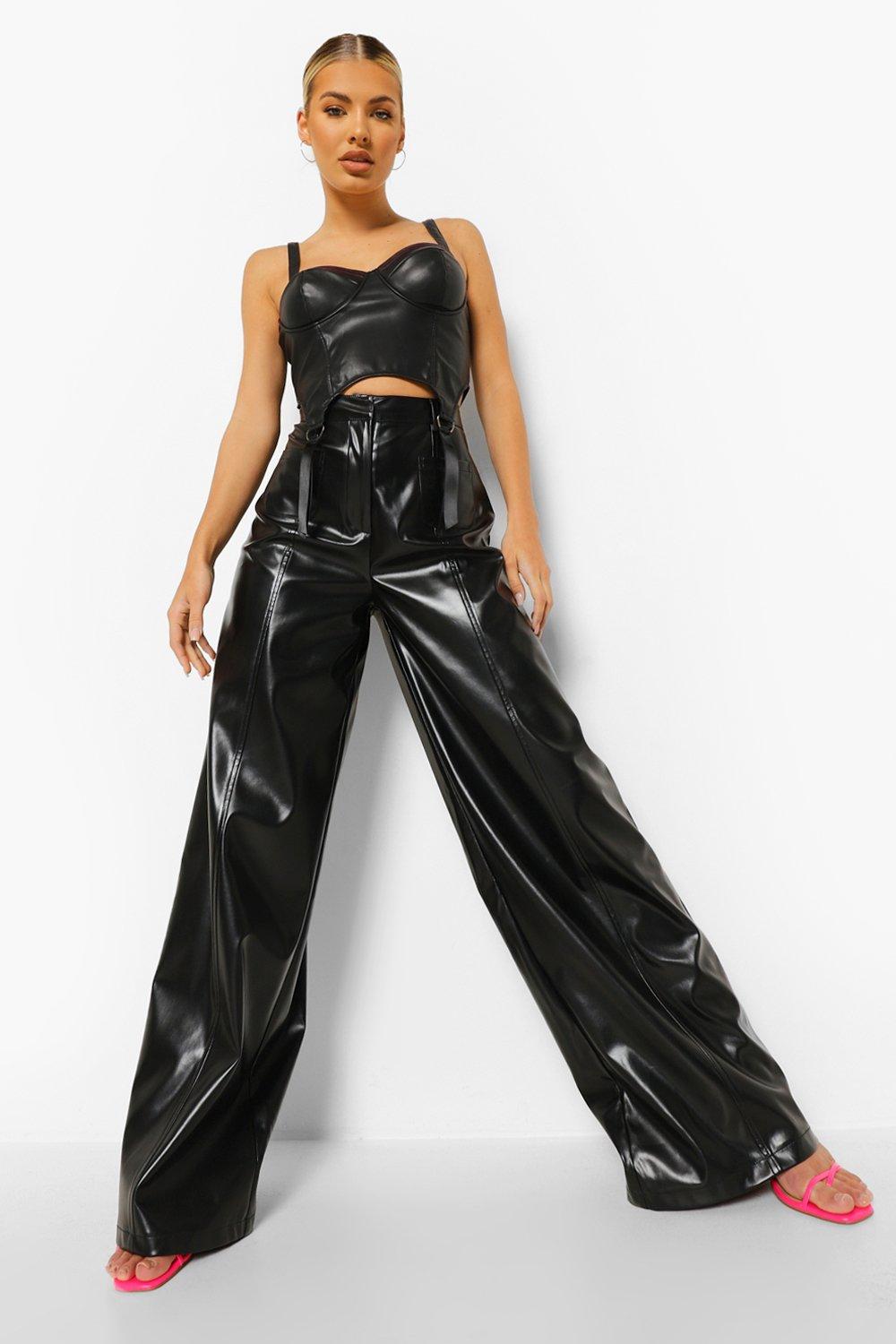 Latex pants boohoo hotsell