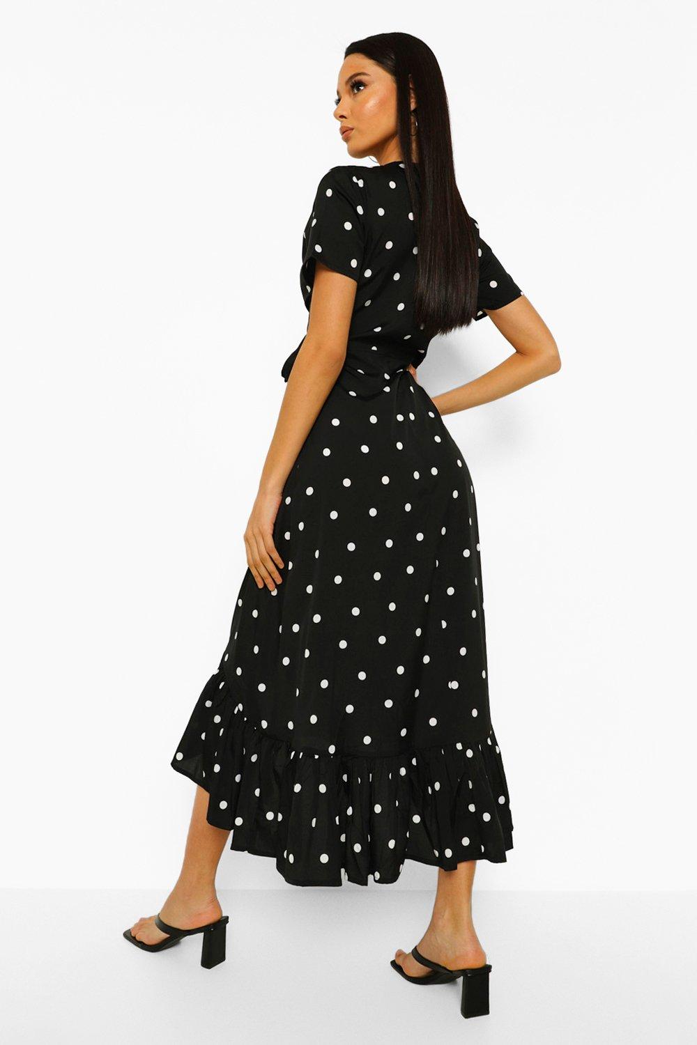 polka dot plunge dress