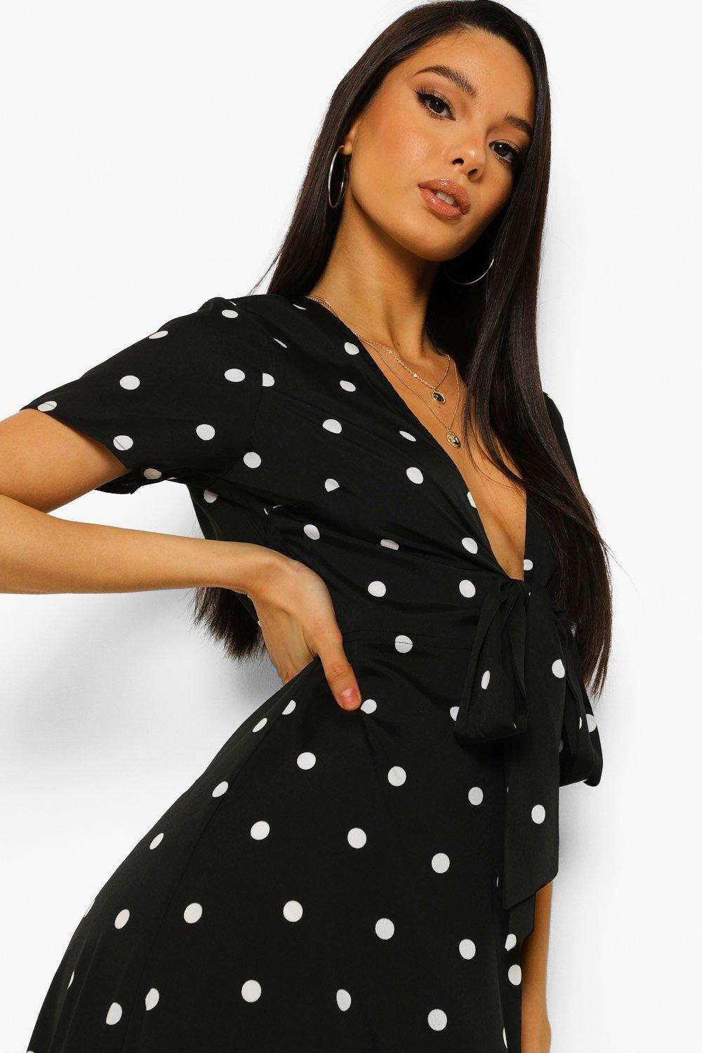 Polka dot hotsell dress boohoo