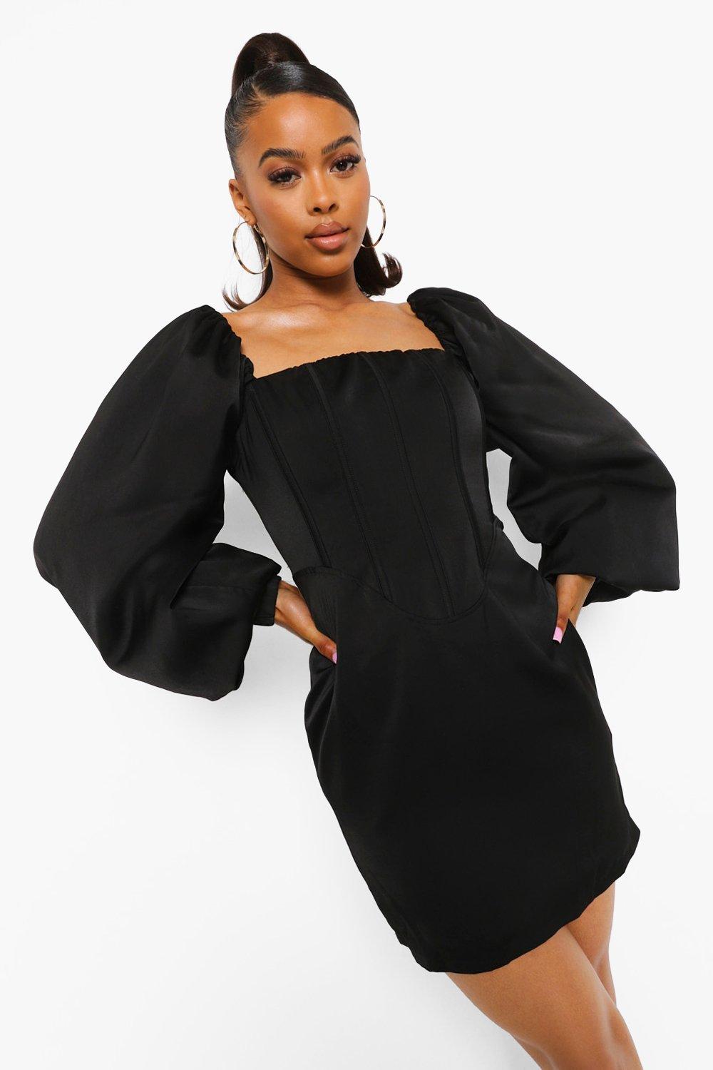 Corset Puff Sleeve Dress