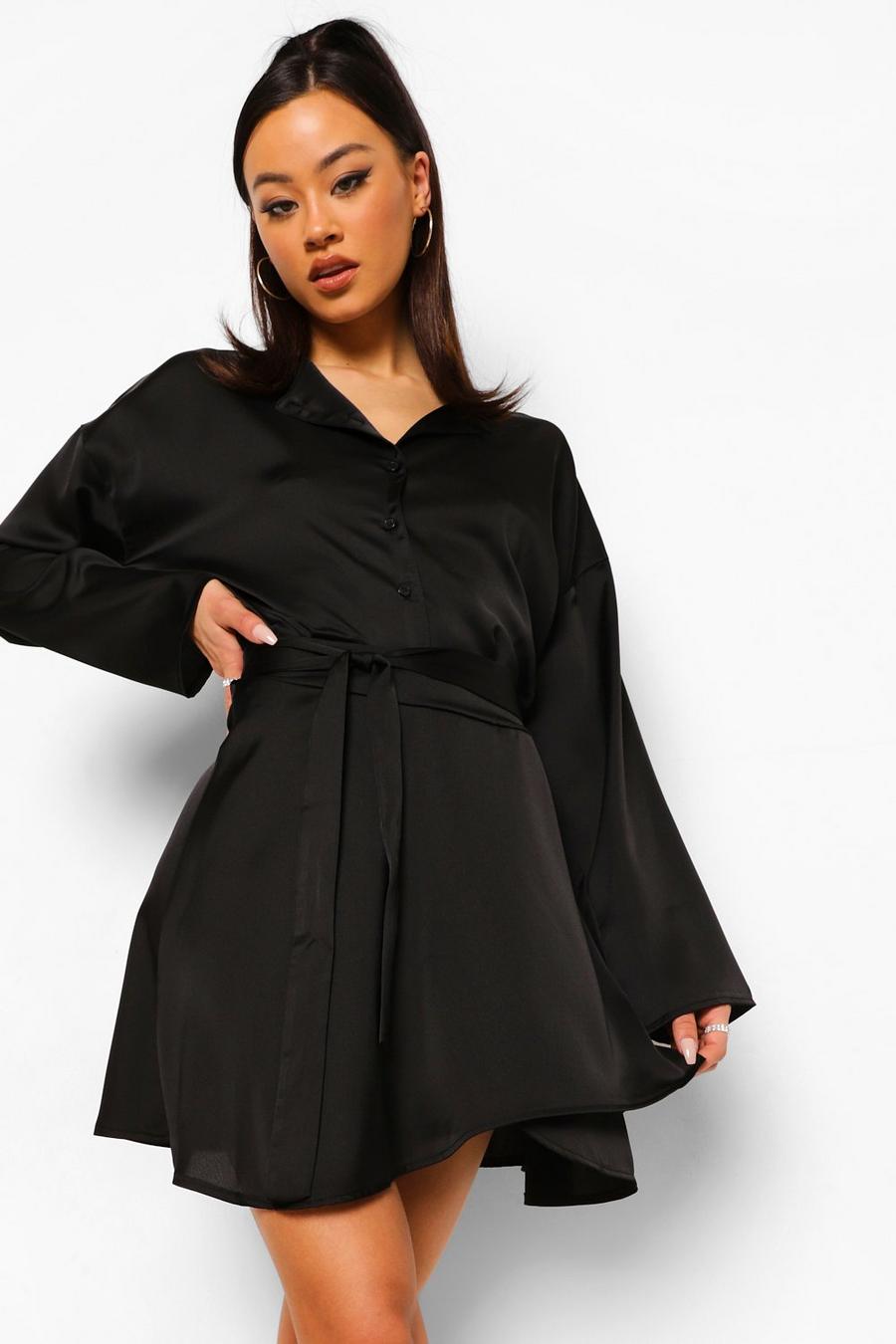 Chemise courte et jupe nouée à la taille, Black image number 1