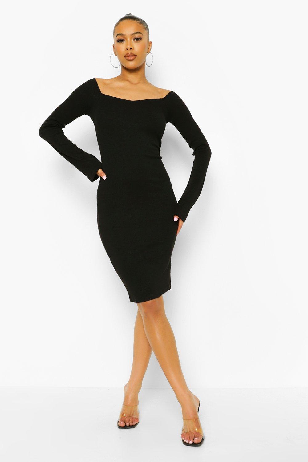 Boohoo square neck outlet dress