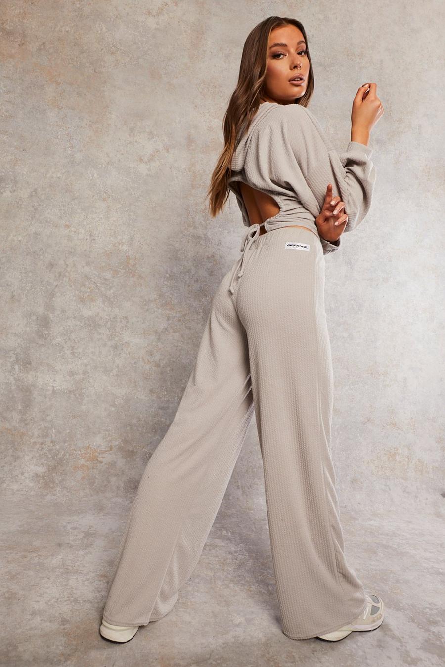 Grey Recycled Wide Leg Track Pants image number 1