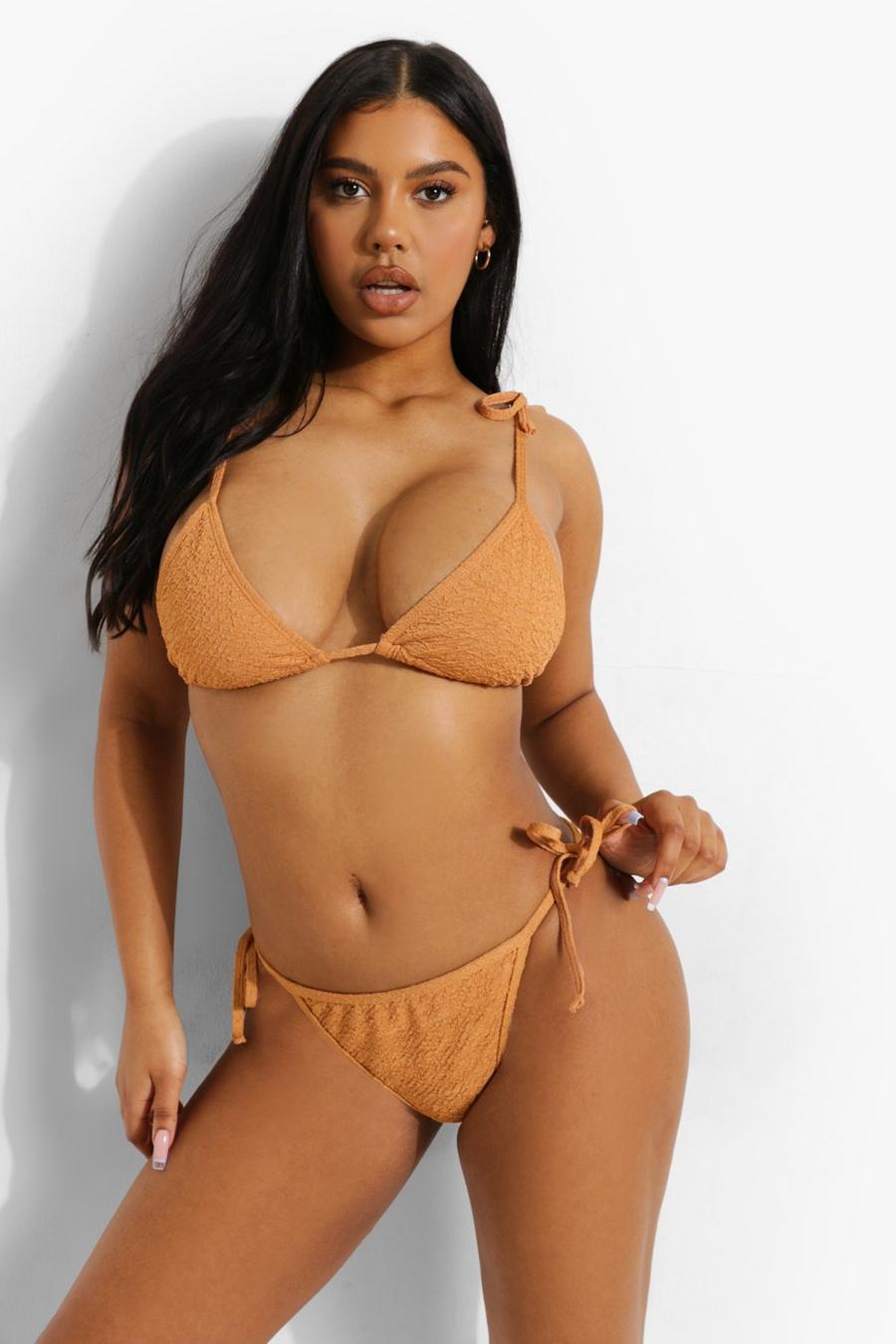 Camel Crinkle Tie Side Mix and Match Bikini Brief image number 1